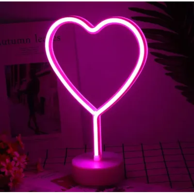Ночник неоновый лампа Сердце pink heart SWF 29.5х20 см