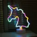 Настільний неоновий нічник Єдиноріг Rainbow Angel 31х23 см