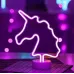 Ночник неоновый лампа Единорог Pink Angel 23х31 см
