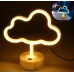 Ночник неоновый лампа Облако желтое Angel 23х22 см