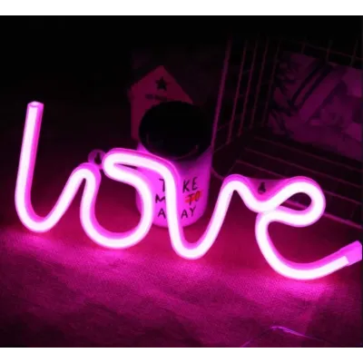 Настенный неоновый светильник ночник Angel Love розовый