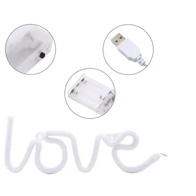 Настенный неоновый светильник ночник Angel Love розовый