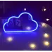 Настенный неоновый светильник ночник Облако синий Angel