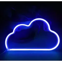 Настенный неоновый светильник ночник Облако синий Angel