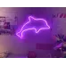 Настенный неоновый светильник ночник Дельфин розовый Angel