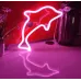 Настенный неоновый светильник ночник Дельфин розовый Angel