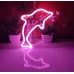 Настенный неоновый светильник ночник Дельфин розовый Angel
