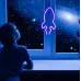 Настенный неоновый светильник ночник Ракета синяя Angel