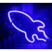 Настенный неоновый светильник ночник Ракета синяя Angel