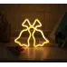 Настенный неоновый светильник ночник Колокольчики желтые Angel Настенный неоновый светильник ночник Колокольчики желтые Angel