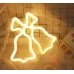 Настенный неоновый светильник ночник Колокольчики желтые Angel Настенный неоновый светильник ночник Колокольчики желтые Angel