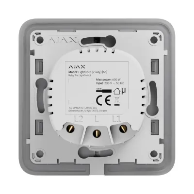 Реле Ajax LightCore 2-way для прохідного вимикача Реле Ajax LightCore 2-way для прохідного вимикача