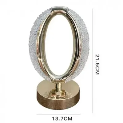 Настільна світлодіодна кристалічна лампа RIAS Ring Diamond Gold
