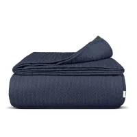 Плед-покривало косичка COSAS 230х240 см Navy Knitted Braid Сапфір Плед-покривало косичка COSAS 230х240 см Navy Knitted Braid Сапфір