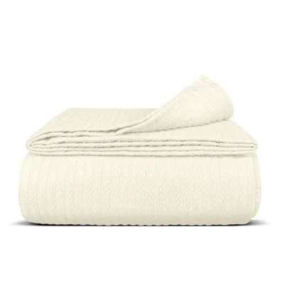 Плед-покривало косичка COSAS 160х230 см Biscotti Knitted Braid Бежевий