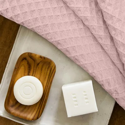 Полотенце вафельное COSAS Flamingo Greek Waffle 35x75 см Пудровый