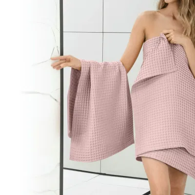 Рушник вафельний COSAS Flamingo Greek Waffle 55x90 см Пудровий Рушник вафельний COSAS Flamingo Greek Waffle 55x90 см Пудровий