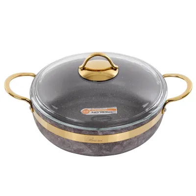 Сотейник із кришкою Brioni Royal Stone Sandstone Gold 26 см Різнокольоровий 764-043