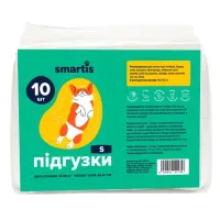 Підгузки Smartis S 10 шт для сук для щоденного використання 36,5 х22 см для собак та кішок Підгузки Smartis S 10 шт для сук для щоденного використання 36,5 х22 см для собак та кішок