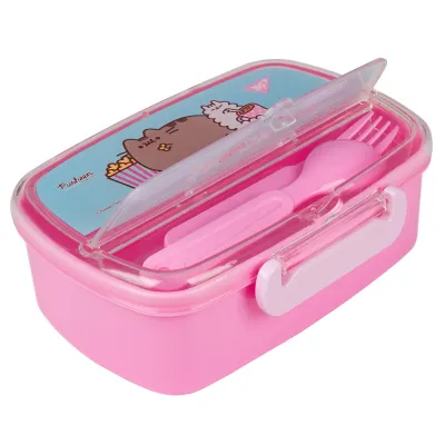 Контейнер YES Pusheen 750 мл с приборами (708161) Контейнер YES Pusheen 750 мл с приборами (708161)