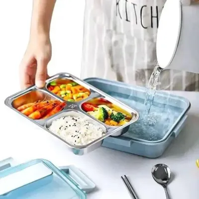 Ланч-бокс Maxtop MP-2302-A для підігріву їжі за допомогою гарячої води 24х17х3.5см Blue Ланч-бокс Maxtop MP-2302-A для підігріву їжі за допомогою гарячої води 24х17х3.5см Blue