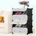 Сборной модульный шкаф для обуви RIAS MP A1-4 пластиковый 39x37x76см Black-White