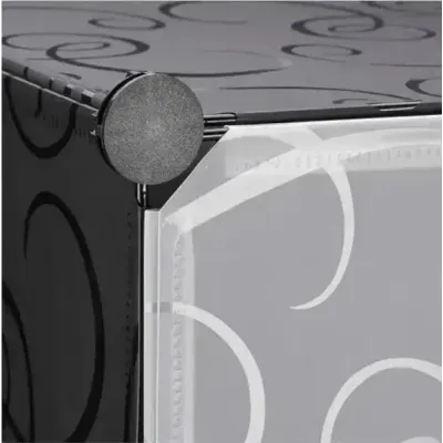 Сборной модульный шкаф для обуви RIAS MP A1-4 пластиковый 39x37x76см Black-White