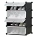 Сборной модульный шкаф для обуви RIAS MP A1-4 пластиковый 39x37x76см Black-White