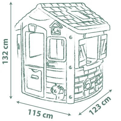 Ігровий будиночок Neo з віконницями 123x115x132 см Smoby Різнокольоровий OL228537