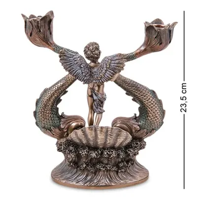 Свічник-фігурка Veronese Ангелок Cherub 23.5 см Коричневий (AL229083) Свічник-фігурка Veronese Ангелок Cherub 23.5 см Коричневий (AL229083)