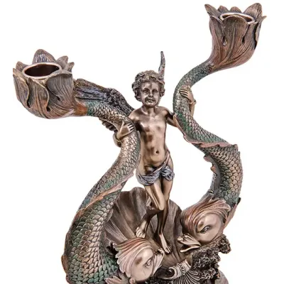 Свічник-фігурка Veronese Ангелок Cherub 23.5 см Коричневий (AL229083) Свічник-фігурка Veronese Ангелок Cherub 23.5 см Коричневий (AL229083)