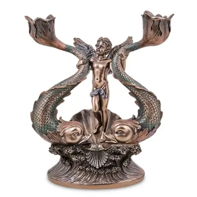 Подсвечник-фигурка Veronese Ангелок Cherub 23.5 см Коричневый (AL229083) Подсвечник-фигурка Veronese Ангелок Cherub 23.5 см Коричневый (AL229083)