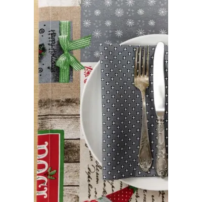 Серветка Прованс Merry Christmas 35х45 см Сірий (7404) Серветка Прованс Merry Christmas 35х45 см Сірий (7404)