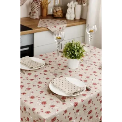 Салфетка Прованс Горох 35х45 см Бежево-бордовый (7527)