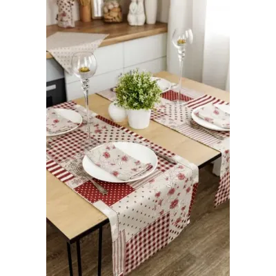 Серветка Прованс Квіти 35х45 см Бежево-бордовий (7531) Серветка Прованс Квіти 35х45 см Бежево-бордовий (7531)