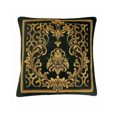 Гобеленова наволочка Прованс Baroque-3 45х45 см Золотий/чорний (2965)