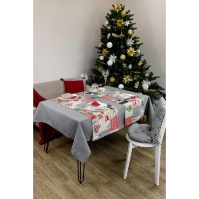 Скатертина Прованс Merry Christmas 120х132 см Сірий (7421) Скатертина Прованс Merry Christmas 120х132 см Сірий (7421)
