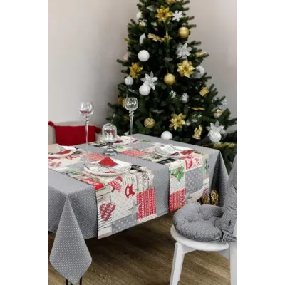 Скатертина Прованс Merry Christmas 120х132 см Сірий (7421) Скатертина Прованс Merry Christmas 120х132 см Сірий (7421)