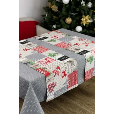 Скатертина Прованс Merry Christmas 120х132 см Сірий (7421) Скатертина Прованс Merry Christmas 120х132 см Сірий (7421)