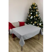 Скатертина Прованс Merry Christmas 120х132 см Сірий (7421)