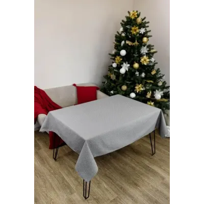 Скатертина Прованс Merry Christmas 120х132 см Сірий (7421)