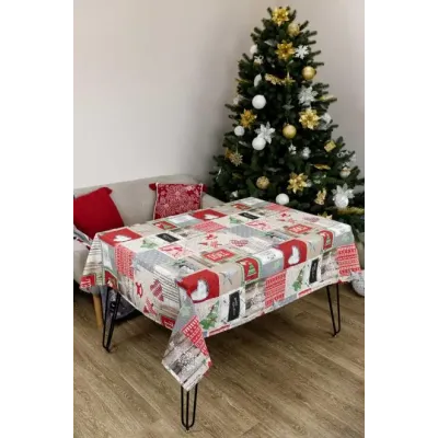 Скатертина Прованс Merry Christmas 132х180 см Різнокольоровий (7422)