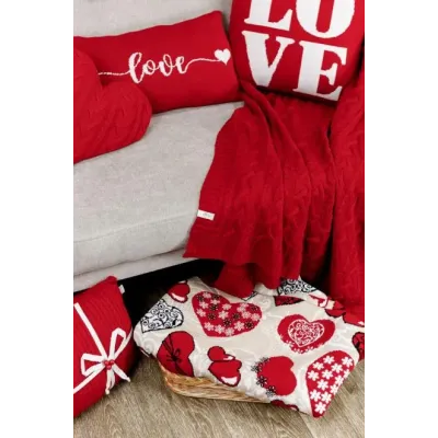 Плед в'язаний Серця Love Прованс 90х130 см Різнокольоровий (7837)