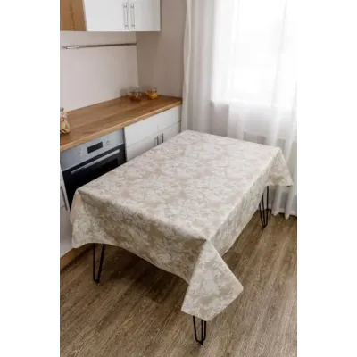 Скатертина непромокаюча Алюр Прованс Бежевий 120х136 см (8059)