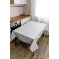 Скатертина плямостійка Айс Вензель Прованс 136х180 см Сірий (8056) Скатертина плямостійка Айс Вензель Прованс 136х180 см Сірий (8056)