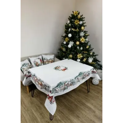 Скатертина гобеленова Зимове місто Прованс 135х260 см Різнокольоровий (7370)