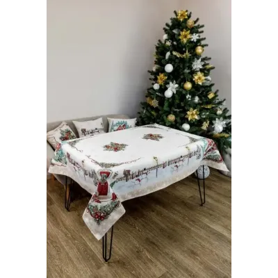 Скатертина гобеленова Святковий будинок Прованс 135х300 см Різнокольоровий (7390)