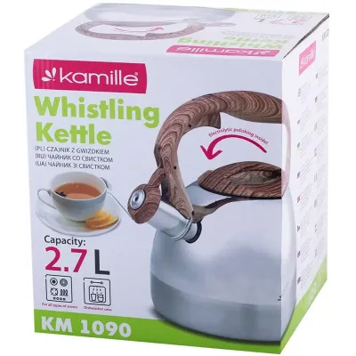 Чайник из нержавеющей стали со свистком 2.7 л сатин Kamille DP91368 Чайник из нержавеющей стали со свистком 2.7 л сатин Kamille DP91368