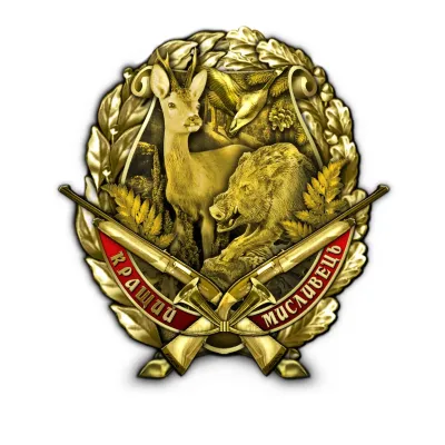Нагрудный знак Collection Лучший охотник 45 мм Золотистый (hub_bltjcl)