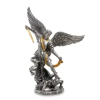 Настольная мини фигурка Святой Архангел Михаил 10 см Veronese Серебристый AL229098